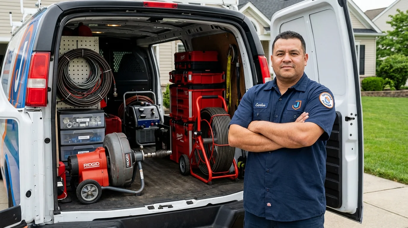 Professional drain cleaning equipment and Johns Plumbing LLC plumber in Los Olivos