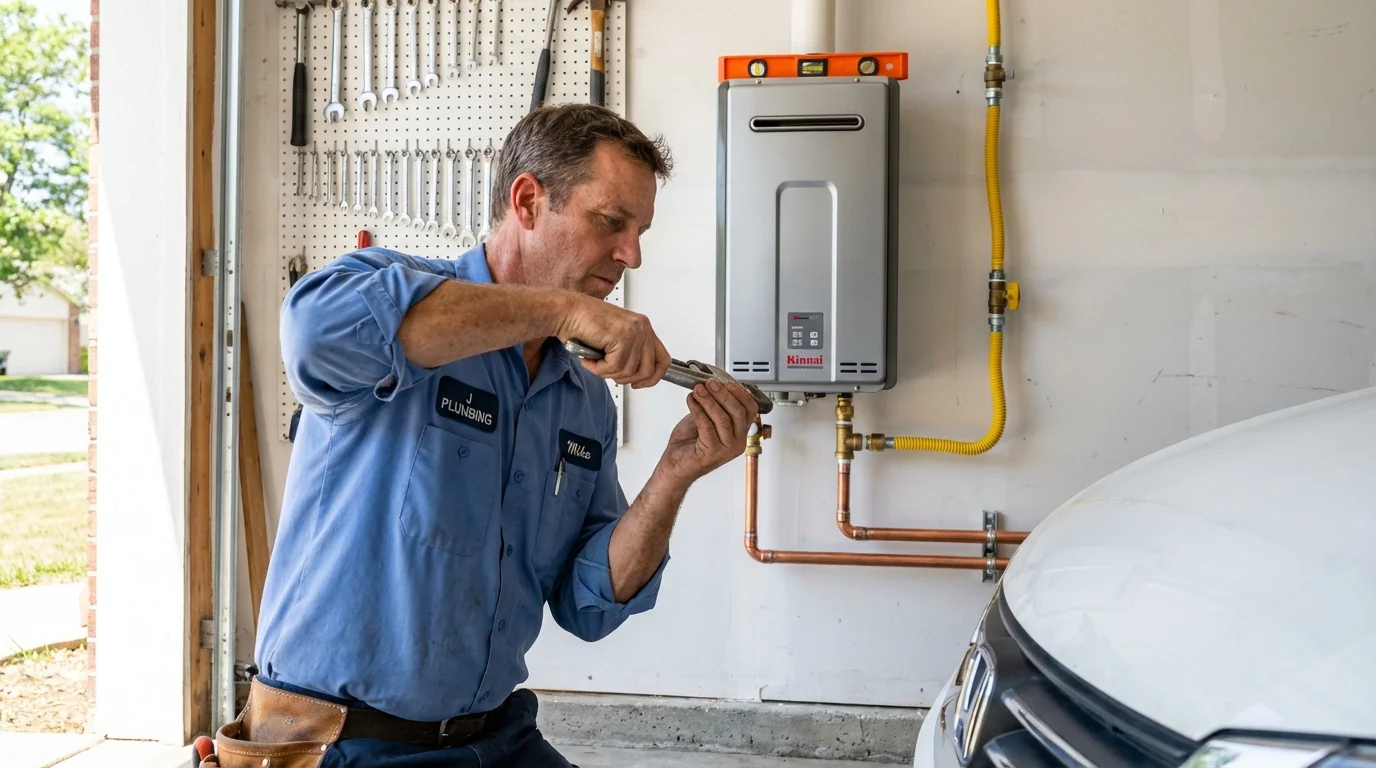 Tankless water heater installation by a Johns Plumbing LLC plumber in Los Olivos